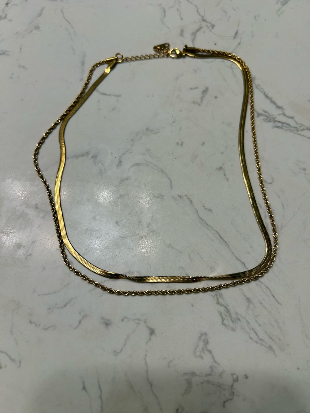 Double Layer Gold Chain Necklace - Sleek Everyday Layering